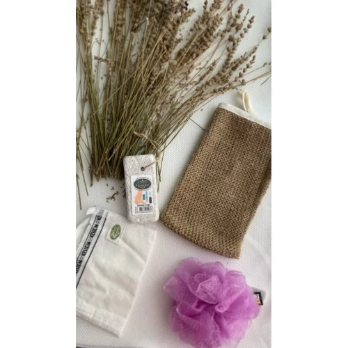 Doğal 4'lü Banyo Hamam Seti - Resim 4