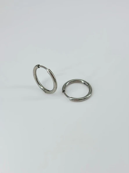Rodyum  Çelik Erkek Küpe Çap (14 Mm) Kalınlık (2 Mm) - Ekp0005 ürün görseli 1