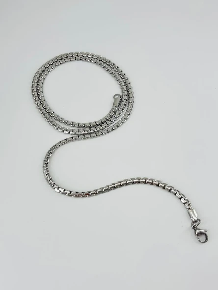 Gri Çelik Çelik Kolye 60 Cm - Ekl0056 - Resim 2
