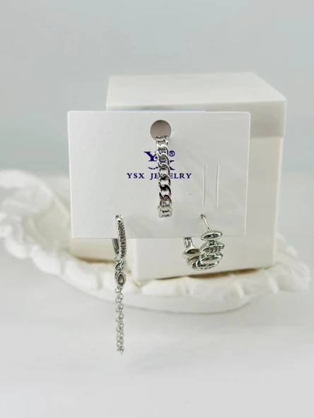Zirkon Taşlı Üçlü Kombin Küpe - Kp00434 ürün görseli 1
