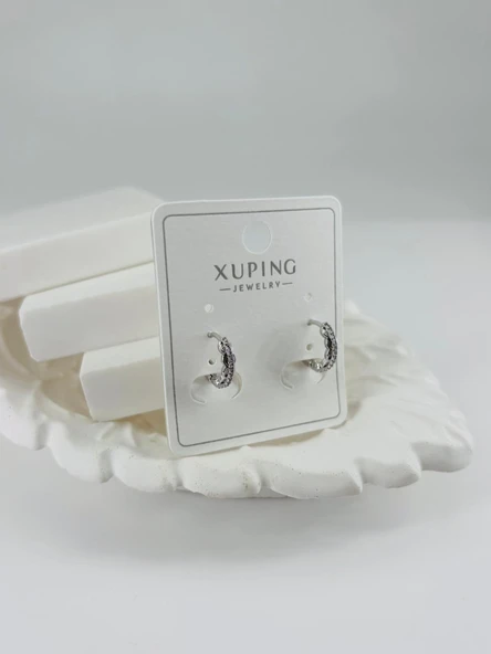 Rodyum Zirkon Taşlı Pirinç Zirkon Küpe - Kp00342 ürün görseli 1