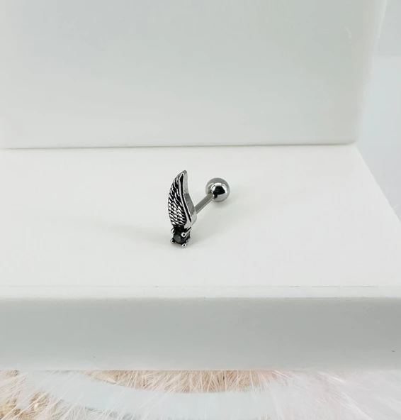 Rodyum Zirkon Taşlı Uç Kısmı : Pirinç Kıkırdak Bar Uzunluğu : 6 Mm / Bar Kalınlığı 0.8 Mm / Top Boyu 3 Mm - Pt0021 ürün görseli 1