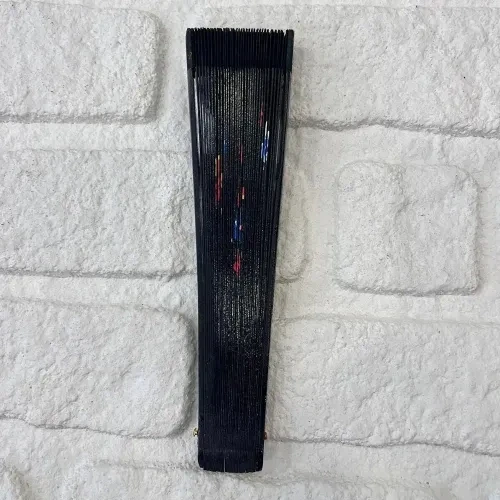 Bambu Çift Taraflı Siyah Yelpaze 12'li Paket - Resim 5