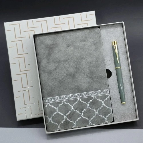 Kutulu Deri Defter Roller Kalem Set ürün görseli 1