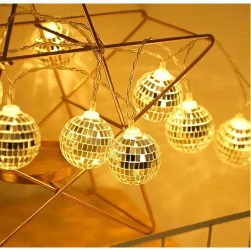 2m 10 Led Pilli Disko Toplu Işık - Resim 5