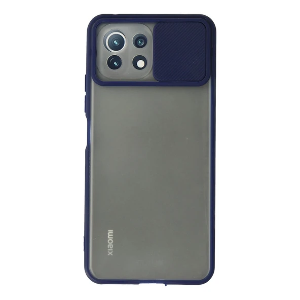 Xiaomi Mi 11 Lite Kılıf Palm Buzlu Kamera Sürgülü Silikon - Lacivert ürün görseli 1