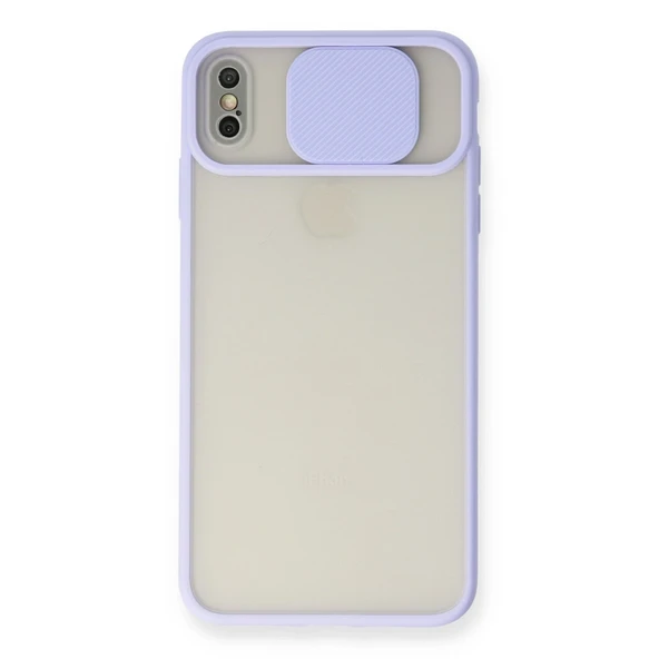 Apple İphone Xs Max Kılıf Palm Buzlu Kamera Sürgülü Silikon - Lila ürün görseli 1