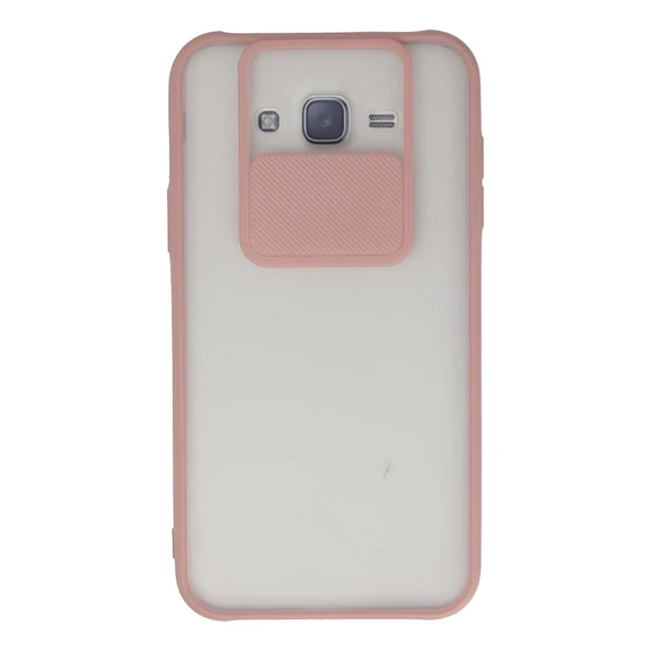 Samsung Galaxy J7 Kılıf Palm Buzlu Kamera Sürgülü Silikon - Pembe ürün görseli 1