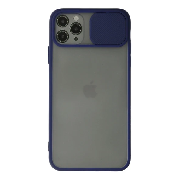 Apple İphone 11 Pro Kılıf Palm Buzlu Kamera Sürgülü Silikon - Lacivert ürün görseli 1