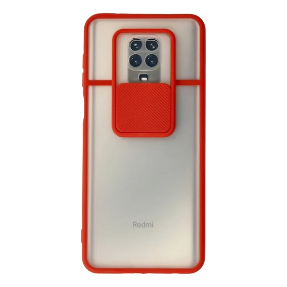 Xiaomi Redmi Note 9 Pro Kılıf Palm Buzlu Kamera Sürgülü Silikon - Kırmızı ürün görseli 1