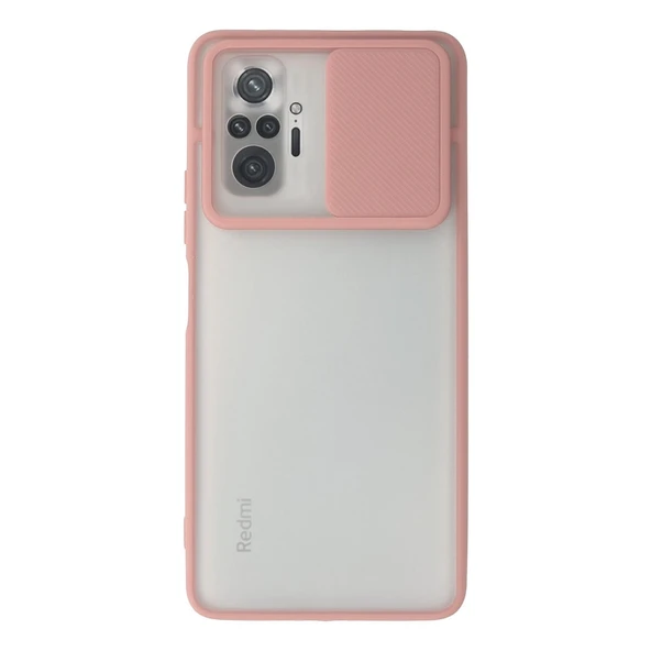 Xiaomi Redmi Note 10 Pro Kılıf Palm Buzlu Kamera Sürgülü Silikon - Pembe ürün görseli 1
