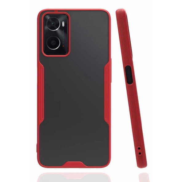 Oppo A96 Kılıf Platin Silikon - Kırmızı ürün görseli 1