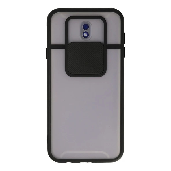 Samsung Galaxy J7 Pro / J730 Kılıf Palm Buzlu Kamera Sürgülü Silikon - Siyah ürün görseli 1