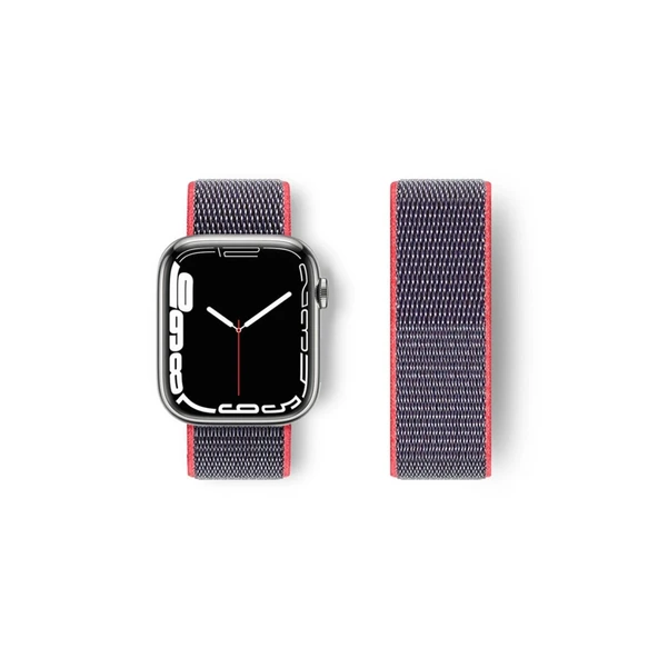 Apple Watch 42mm Hasırlı Cırtcırtlı Kordon - Pembe ürün görseli 1