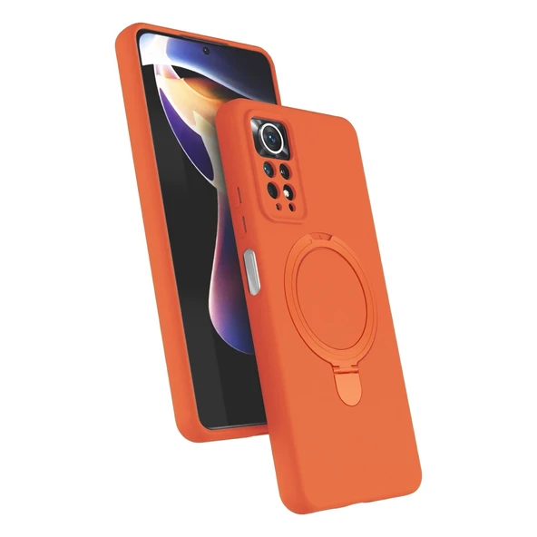 Xiaomi Redmi Note 12 Pro 4g Regal Magsafe Standlı Kapak - Turuncu ürün görseli 1