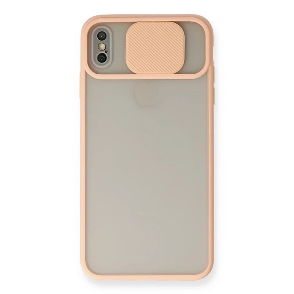 Apple İphone Xs Max Kılıf Palm Buzlu Kamera Sürgülü Silikon - Pembe ürün görseli 1