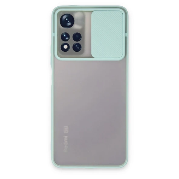 Xiaomi Redmi Note 11t Kılıf Palm Buzlu Kamera Sürgülü Silikon - Turkuaz ürün görseli 1