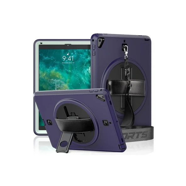 Apple İpad 5 Air 9.7 Kılıf Strap-c Otterbox Tablet Kapak - Lacivert ürün görseli 1