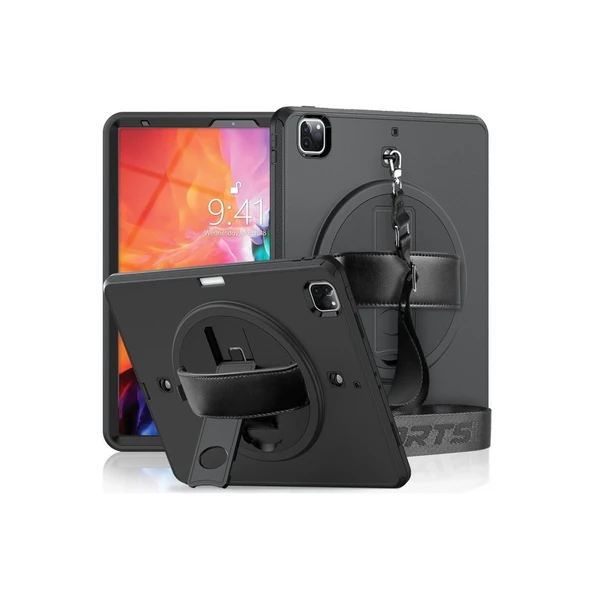 Apple İpad Pro 12.9 (2021) Kılıf Strap-c Otterbox Tablet Kapak - Siyah ürün görseli 1
