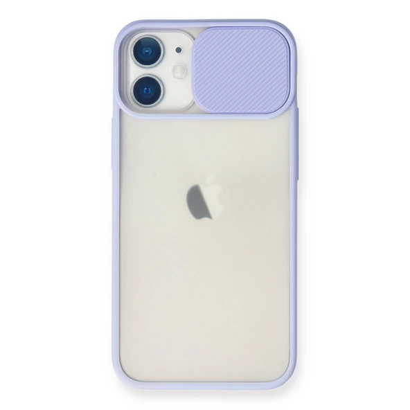 Apple İphone 11 Kılıf Palm Buzlu Kamera Sürgülü Silikon - Lila ürün görseli 1
