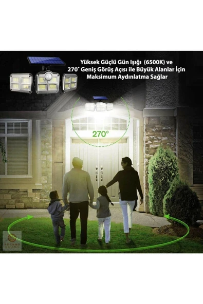 Uzaktan Kumandalı 122 Led Sensörlü Bahçe Lambası - Resim 2