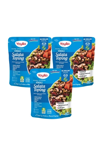 Yayla Haşlanmış Suyu Süzülmüş Kinoalı Salata Toping 150 gr x3 ürün görseli 1