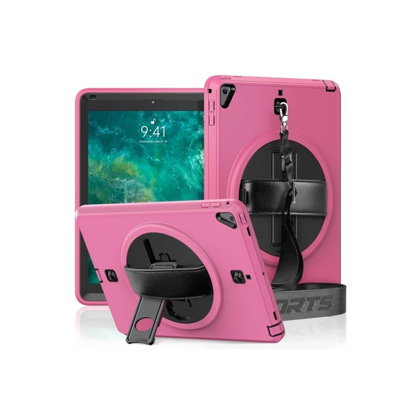 Apple İpad 5 Air 9.7 Kılıf Strap-c Otterbox Tablet Kapak - Pembe ürün görseli 1