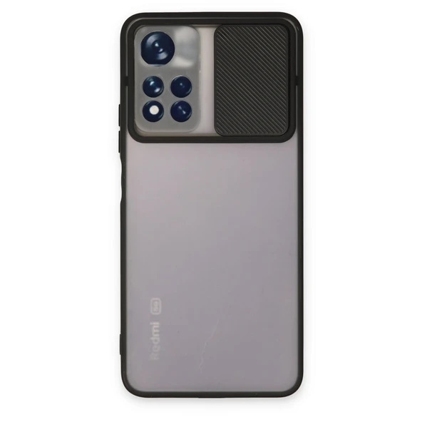 Xiaomi Redmi Note 11t Kılıf Palm Buzlu Kamera Sürgülü Silikon - Siyah ürün görseli 1