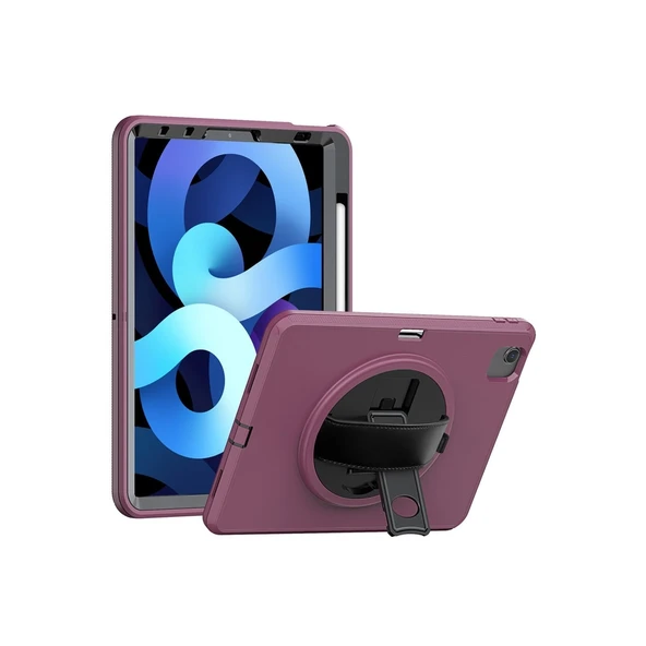 Apple İpad 2022 10.9 (10.nesil) Kılıf Hand Strap Tablet Kılıfı - Mürdüm ürün görseli 1