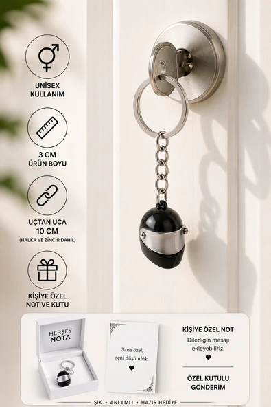 Siyah Kask Figürlü Anahtarlık Unisex Metal Anahtarlık ürün görseli 1