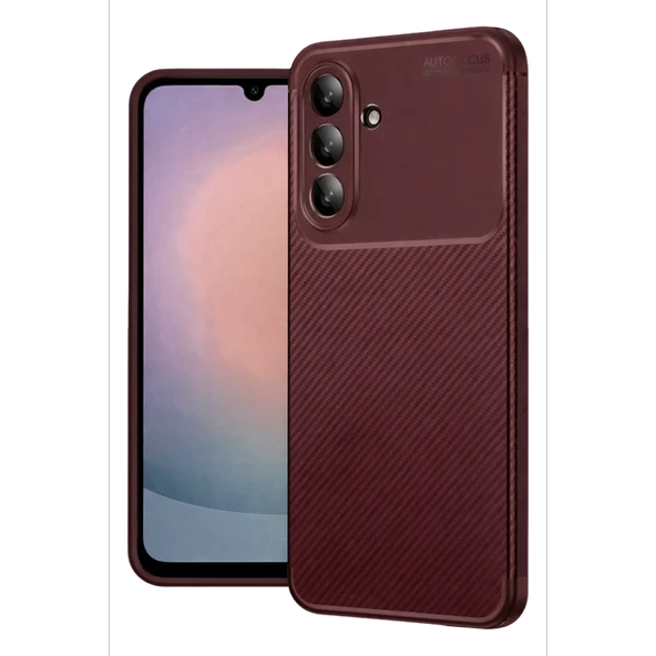 Samsung Galaxy A37 5g Auto Focus Karbon Kapak - Bordo ürün görseli 1