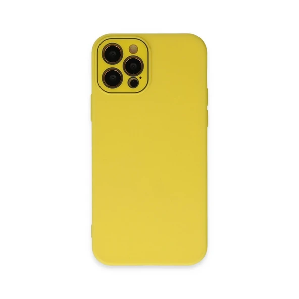 Apple İphone 12 Pro Kılıf Lansman Glass Kapak - Sarı ürün görseli 1