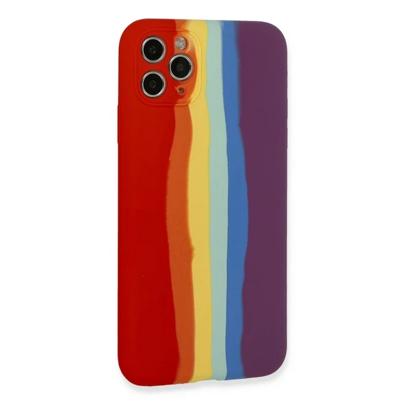 Apple İphone 11 Pro Kılıf Ebruli Lansman Silikon - Kırmızı-mor - Resim 3