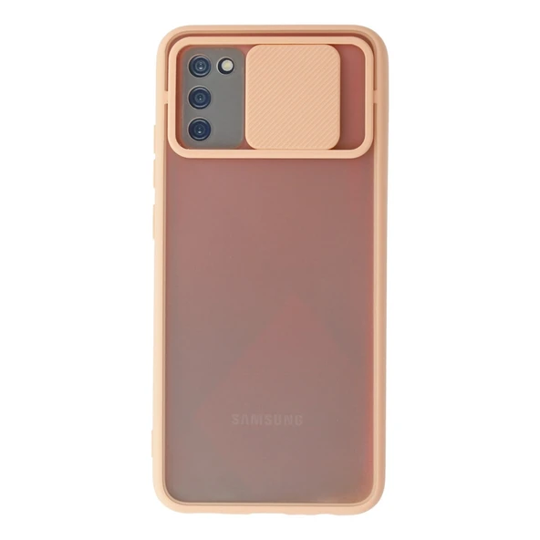 Samsung Galaxy A02s Kılıf Palm Buzlu Kamera Sürgülü Silikon - Pembe ürün görseli 1