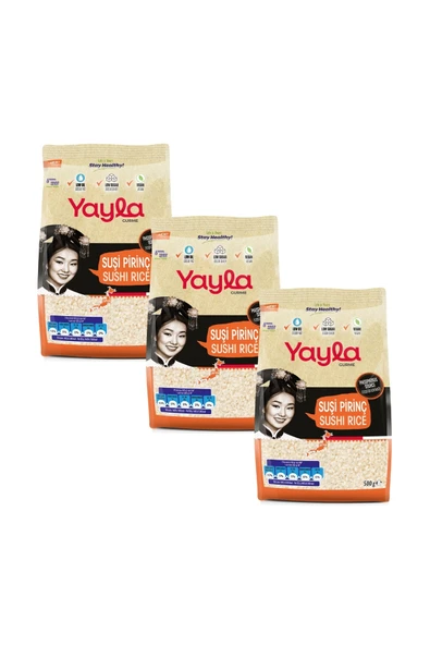 Yayla Gurme Sushi Pirinç 500 gr x 3 Adet ürün görseli 1