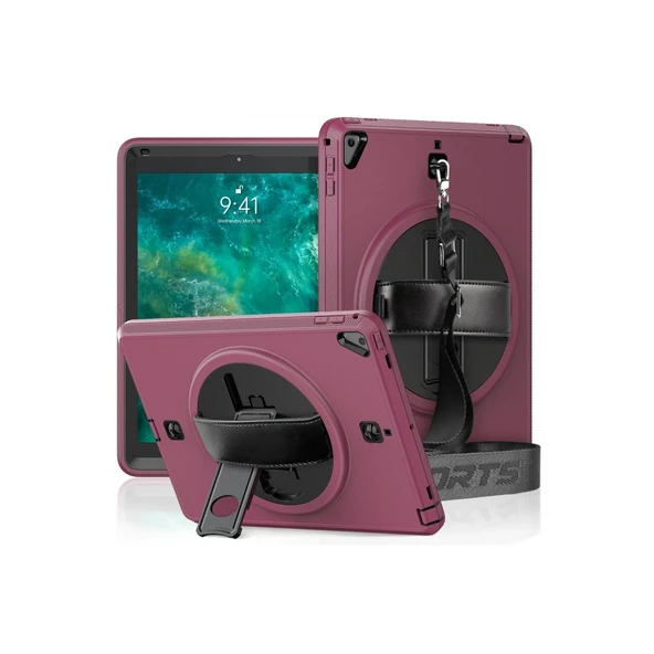 Apple İpad 5 Air 9.7 Kılıf Strap-c Otterbox Tablet Kapak - Mürdüm ürün görseli 1