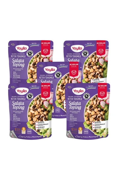 Yayla Haşlanmış Suyu Süzülmüş Keten Tohumlu Salata Toping 150 g x5 ürün görseli 1