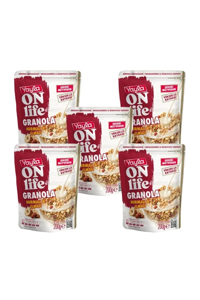 Yayla Onlife Hurmalı ve Elmalı Granola 200 g x5 ürün görseli 1