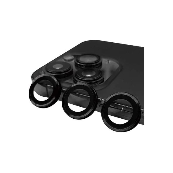 Apple İphone 14 Pro Max Raze Metal Kamera Lens - Siyah ürün görseli 1