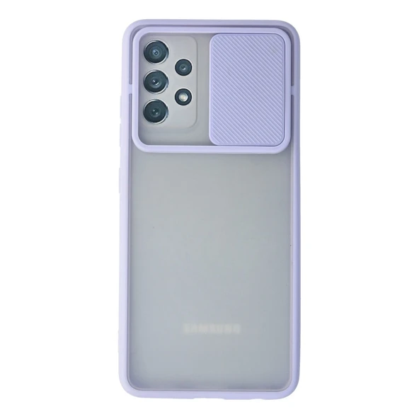Samsung Galaxy A72 Kılıf Palm Buzlu Kamera Sürgülü Silikon - Lila ürün görseli 1