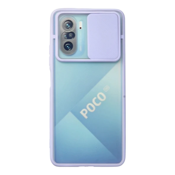 Xiaomi Poco F3 Kılıf Palm Buzlu Kamera Sürgülü Silikon - Lila ürün görseli 1