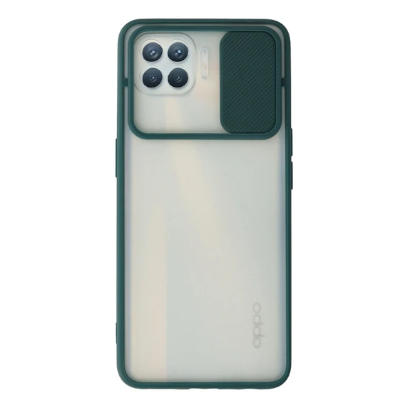 Oppo Reno 4 Lite Kılıf Palm Buzlu Kamera Sürgülü Silikon - Yeşil ürün görseli 1