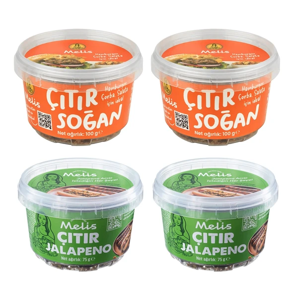 Melis Çıtır Soğan 100 gr ve Çıtır Jalepeno 75 gr 4 lü Karma Set ürün görseli 1