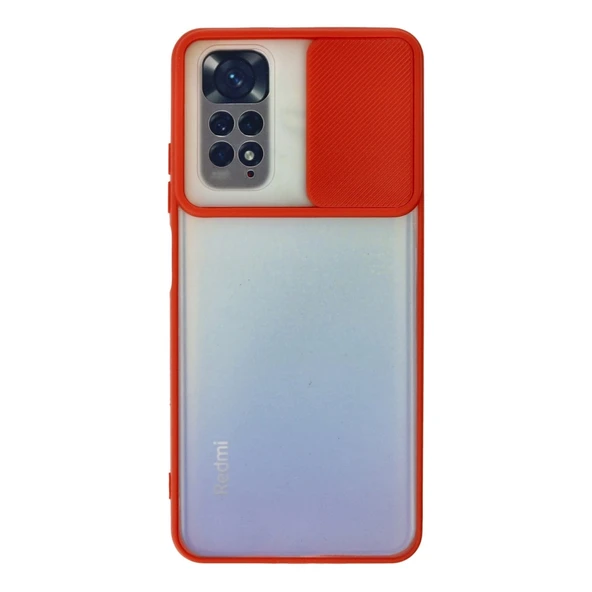 Xiaomi Redmi Note 11 Kılıf Palm Buzlu Kamera Sürgülü Silikon - Kırmızı ürün görseli 1