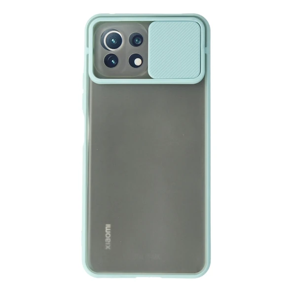 Xiaomi Mi 11 Lite Kılıf Palm Buzlu Kamera Sürgülü Silikon - Turkuaz ürün görseli 1