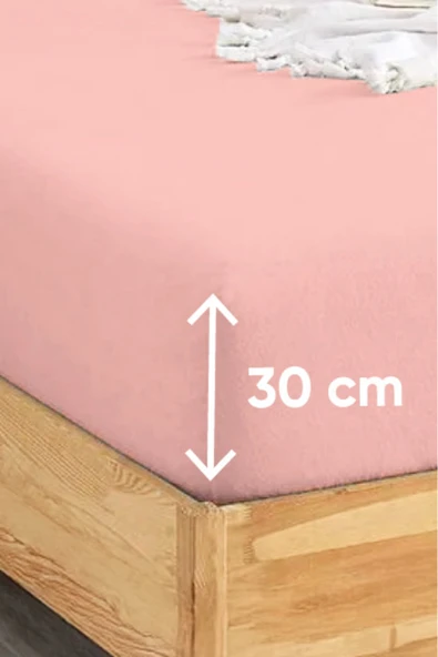 Penye Lastikli Çarşaf Pamuklu Jersey Tek Kişilik 100x200cm Pembe ürün görseli 1