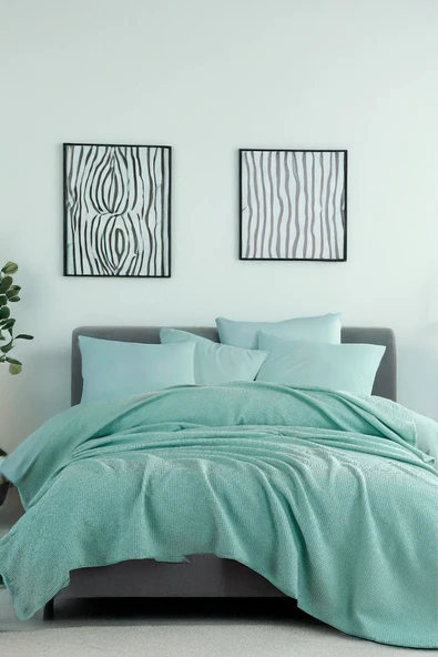 Ecocel Pike Örtü Battal 220x230cm Karde Mint Yeşili ürün görseli 1