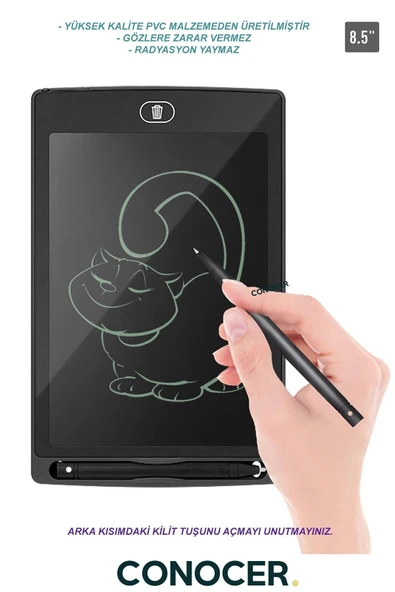 Ufak Tefek Şeyler Writing Tablet 8.5 Inç Lcd Dijital Kalemli Çizim Yazı Tahtası Grafik Not Yazma Eğitim Tableti Cks3 ürün görseli 1