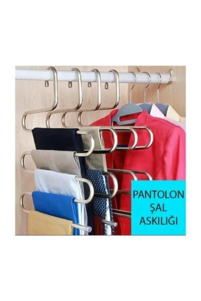 Ufak Tefek Şeyler Üreticiden Halka Dolap Içi 5 Katlı Pantolon Eşarp Şal Askısı Akıllı Askı Ith-0097 ürün görseli 1