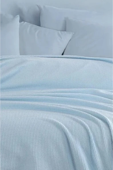 Ecocel Pike Örtü Çift Kişilik 200x230cm Karde BebeMavi - Resim 3